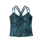 Women's Plus Size Double Strap Cinch Front Tankini Top - All In Motion Teal Snake Print