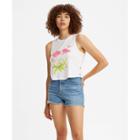 Levi's Women's Zoey Cropped Tank Top - Gradient Bouquet White