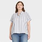 Women's Plus Size Short Sleeve Button-down Shirt - Universal Thread Gray