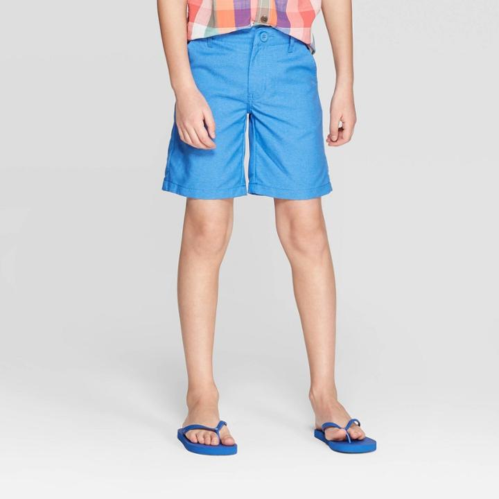 Oversizeboys' Quick Dry Chino Shorts - Cat & Jack Blue 12 Husky, Boy's