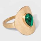 Target Circle With Semiprecious Malachite Teardrop Stone Single Ring - Universal Thread Green, Women's