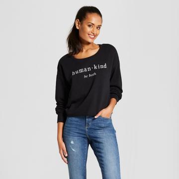Women's Human Kind Be Both Pullover Graphic Sweatshirt - Grayson Threads (juniors') Black