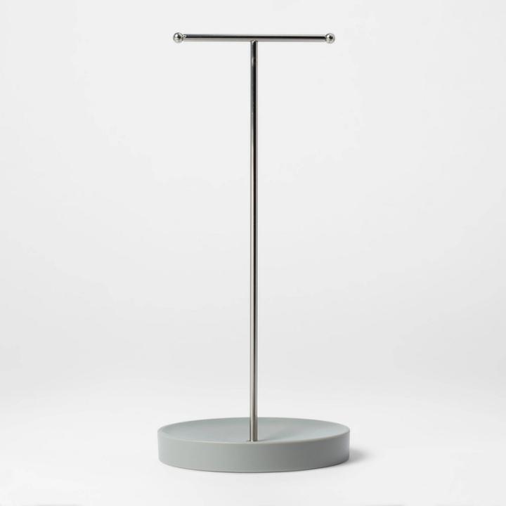 Jewelry Organizer With Metal Bar Gray Abr071 - Room Essentials