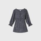 Maternity Animal Print 3/4 Sleeve Ruffle Bump Woven Top - Isabel Maternity By Ingrid & Isabel Xavier Navy Xs, Xavier Blue