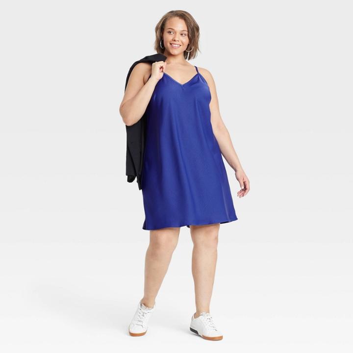 Women's Plus Size Slip Dress - A New Day Blue