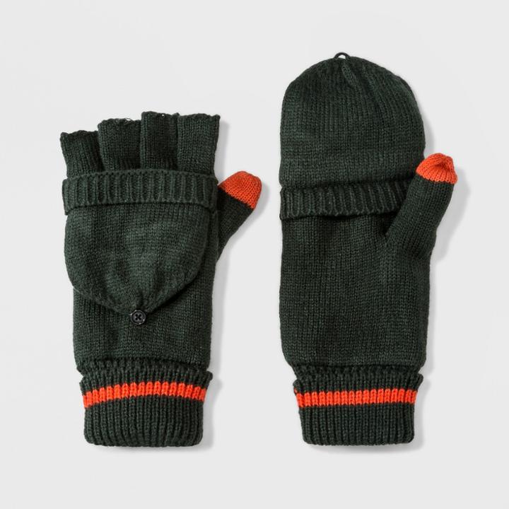 Men's Fold Over Mitten With Fleece Lined Mitten Clips - Goodfellow & Co Green