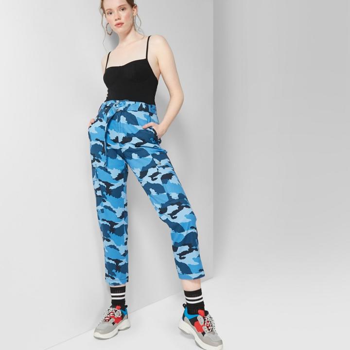 Women's Camo Cargo Pants - Wild Fable Blue