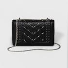 Women's Cesca Medium Crossbody Bag With Quilting And Stud Details - Black