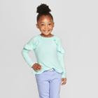 Toddler Girls' Long Sleeve Cozy Pullover Sweater - Cat & Jack Aqua