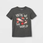 Boys' 'you're Out Of This World' Short Sleeve Graphic T-shirt - Cat & Jack Charcoal Gray