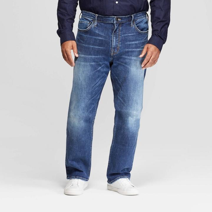 Men's Big & Tall Straight Fit Jeans - Goodfellow & Co Medium Wash 44x36,