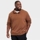 Men's Big & Tall Regular Fit High Neck Pullover Sweatshirt - Goodfellow & Co Brown