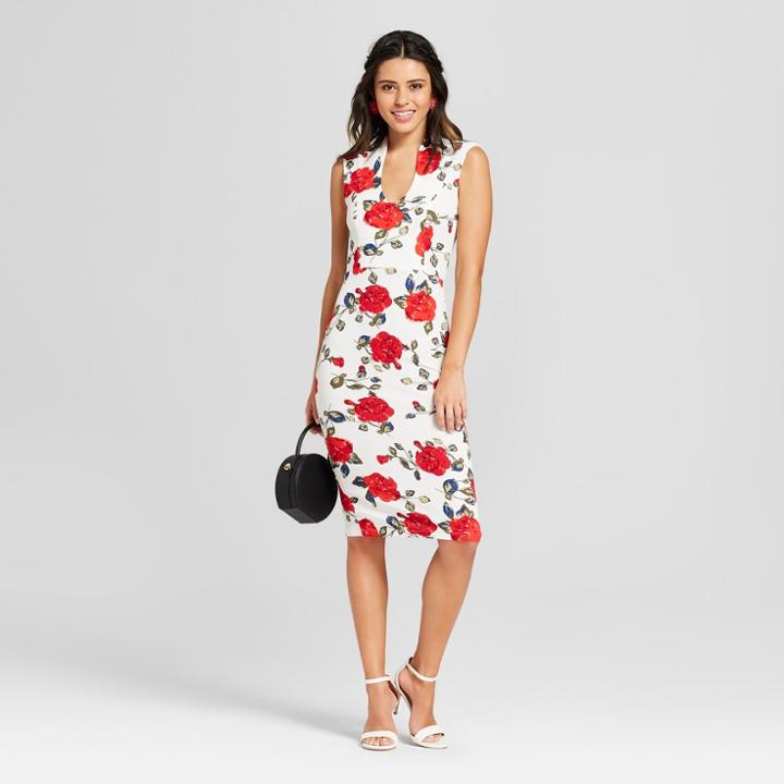 Women's Floral Print Drop Shoulder Dress - Almost Famous (juniors') Cream