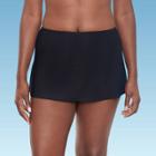 Women's Slimming Control Solid Swim Bikini Skirt - Dreamsuit By Miracle Brands Black