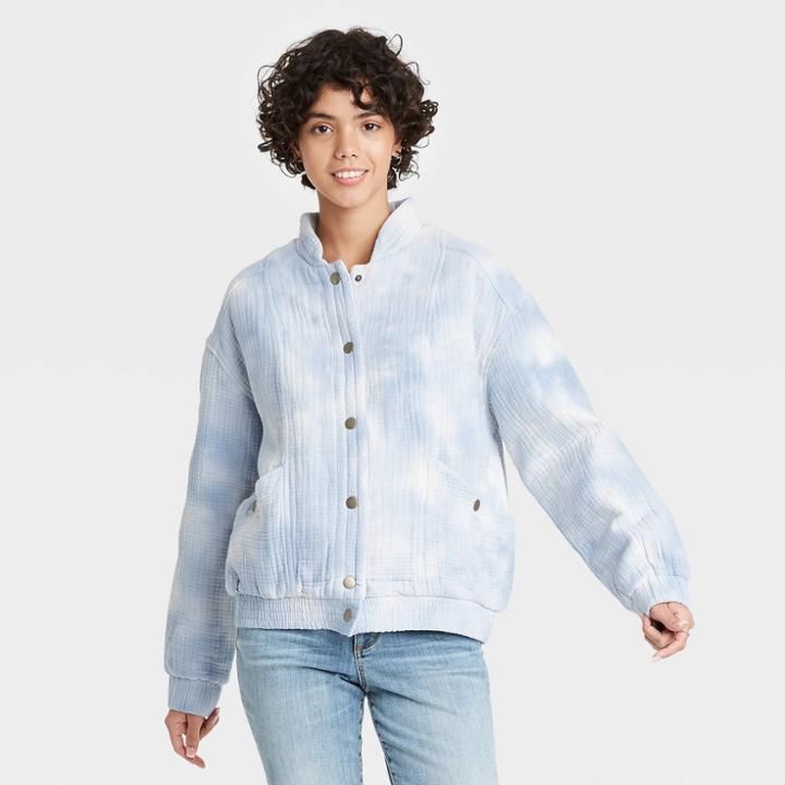 Women's Cloth Jacket - Universal Thread Blue Tie-dye