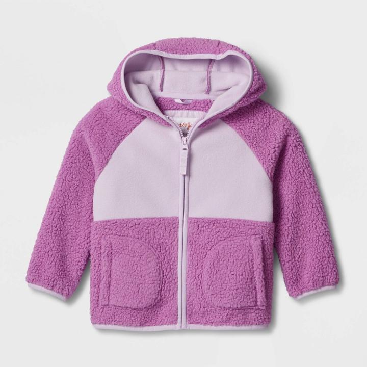 Toddler Long Sleeve Fleece Jacket - Cat & Jack Purple