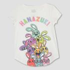 Target Girls' Hanazuki Bunny Pile Graphic Short Sleeve T-shirt - Ivory