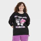 Women's Plus Size Sanrio My Melody Graphic Sweatshirt - Black