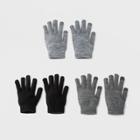 Women's 3pk Tech Touch Gloves - Wild Fable Heather Grey, Medium Heather Gray
