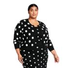 Women's Plus Size Polka Dot Cardigan - Victor Glemaud X Target Black
