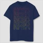 Fifth Sun Boys' Nasa Lined Logo Gradient T-shirt - Navy