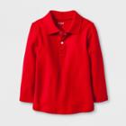 Toddler Boys' Adaptive Long Sleeve Polo Shirt - Cat & Jack Red