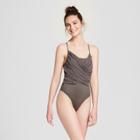 Target Women's Drape Front Body Suit - Joylab Gray