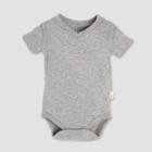 Burt's Bees Baby Short Sleeve V-neck Bodysuit - Heather Gray