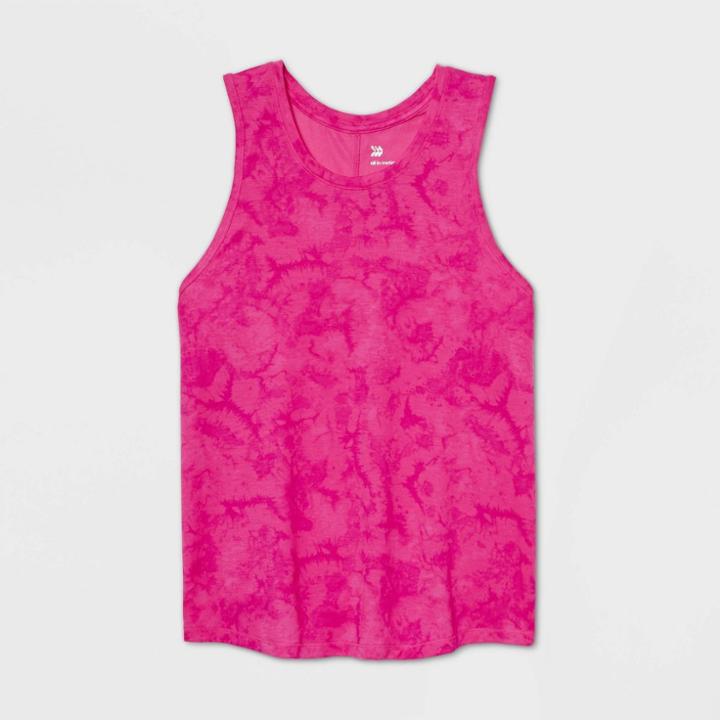 Women's Performance Tie-dye Knit Tank Top - All In Motion Fuchsia Xs, Women's, Pink