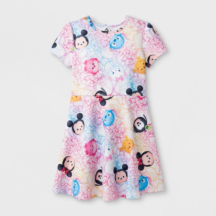 Girls' Disney Characters A Line Dress - Rainbow Xl,