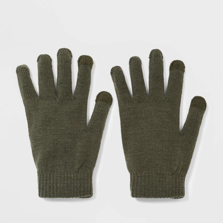 Women's Tech Touch Magic Gloves - Wild Fable Olive One Size, Green