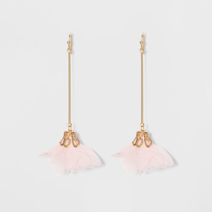Bat And Flowers Earrings - A New Day Pink/gold