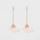 Bat And Flowers Earrings - A New Day Pink/gold