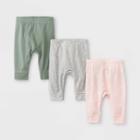 Baby Girls' 3pk Star Print Basic Jogger Pull-on Pants - Cloud Island Dark Green