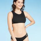 Women's Ribbed Muscle Tank Bikini Top - Xhilaration Black