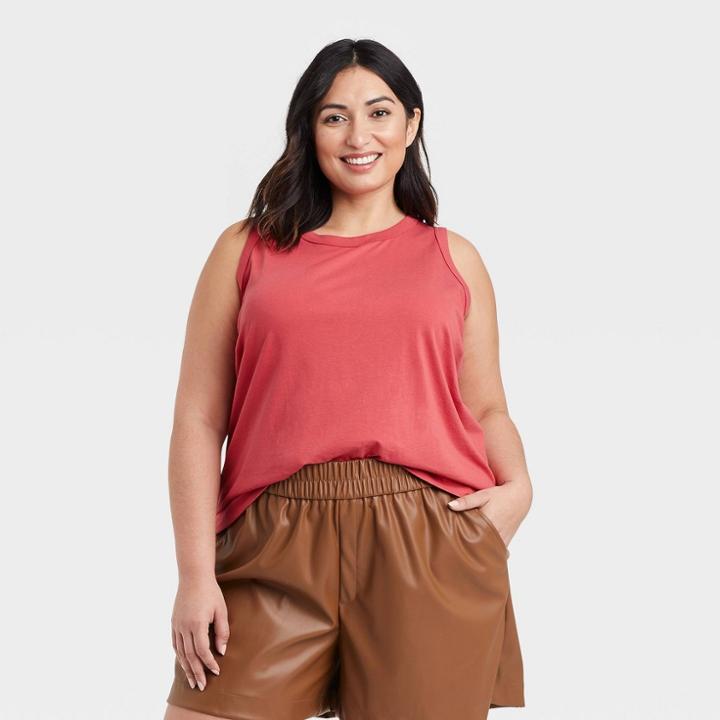 Women's Plus Size Supima Tank Top - A New Day Red