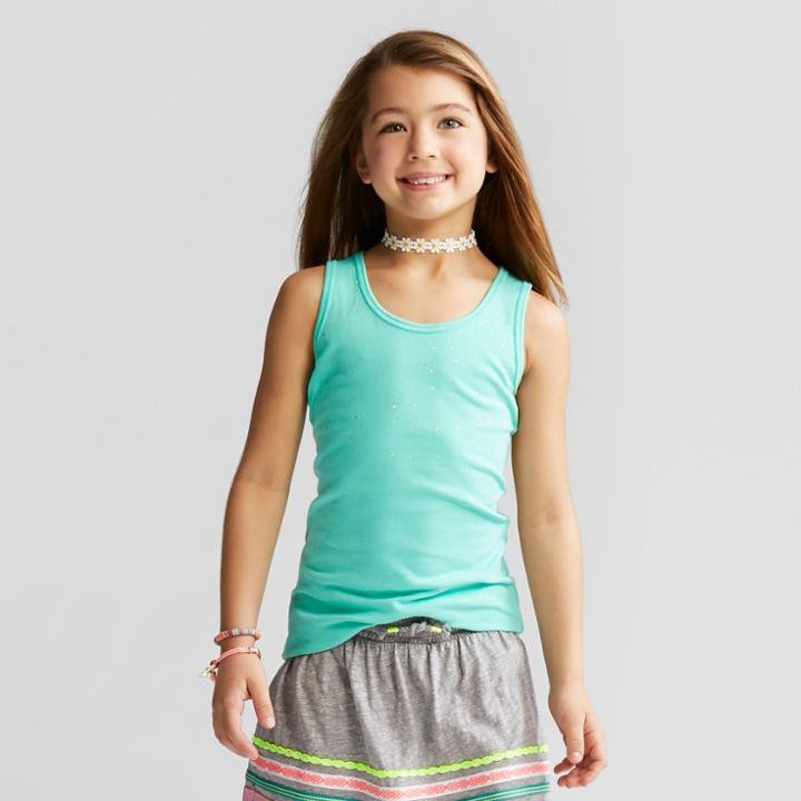 Girls' Sparkle Tank Top - Cat & Jack Green