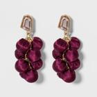 Wrapped Bubble Bead Cluster Ball Drop Earrings - A New Day Royal Burgundy