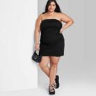 Women's Sleeveless Twill Tube Bodycon Dress - Wild Fable Black