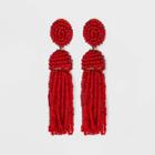 Sugarfix By Baublebar Polished Beaded Tassel Earrings - Dark Red