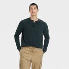 Men's Regular Fit Long Sleeve Henley T-shirt - Goodfellow & Co Green