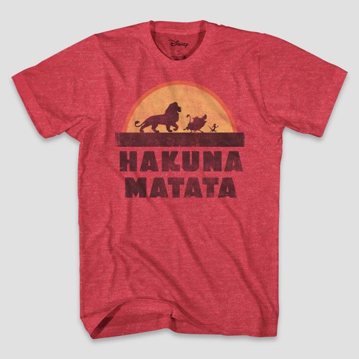 Men's Disney Tall Hakuna Matata Short Sleeve Graphic T-shirt Red