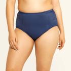 Women's Slimming Control High Waist Bikini Bottom - Beach Betty By Miracle Brands Navy (blue)