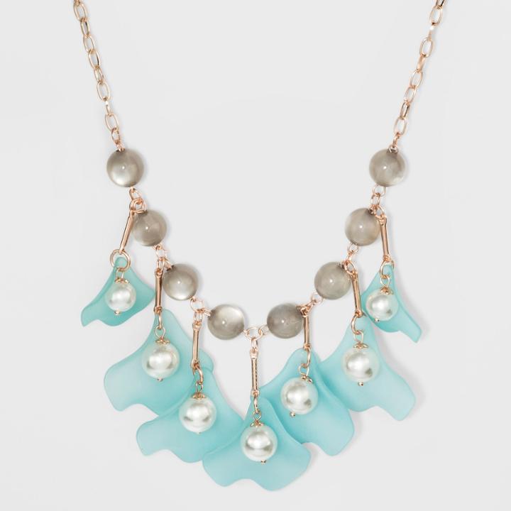 Pearl, Acrylic, And Plastic Petals Short Necklace - A New Day, Infant Girl's,
