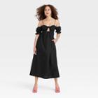 Women's Sleeveless Tie-front Dress - A New Day Black