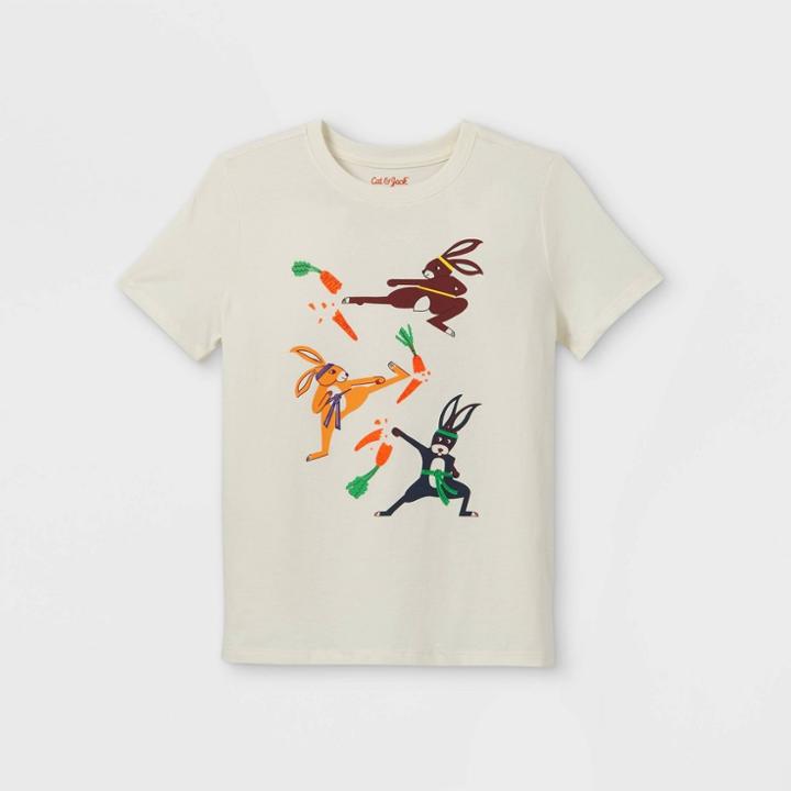 Boys' Rabbit Karate Short Sleeve Graphic T-shirt - Cat & Jack Cream