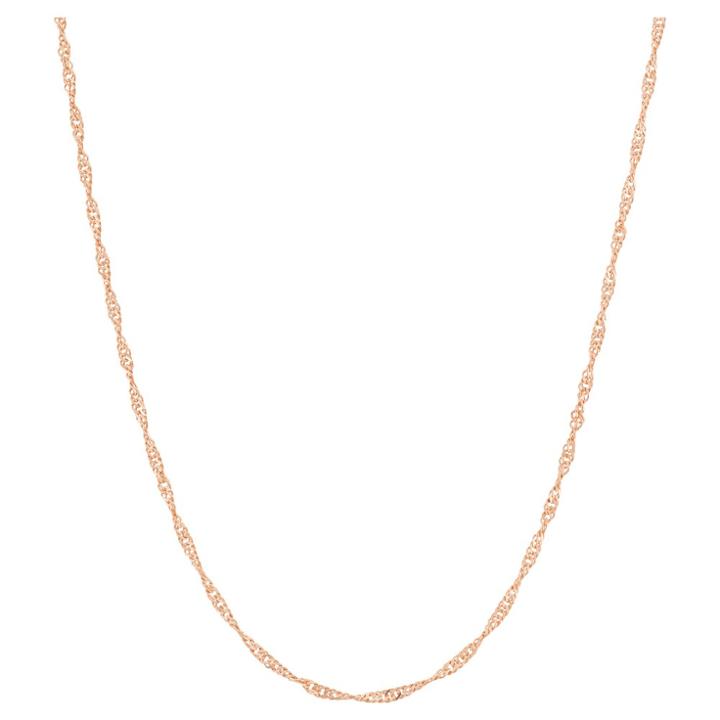 Target Adjustable Singapore Chain In 14k Rose Gold Over Silver - 16