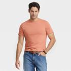 Men's Standard Fit Lyndale Short Sleeve Crew Neck T-shirt - Goodfellow & Co Apricot Orange