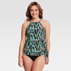 Dreamsuit By Miracle Brands Women's Slimming Control Ikat High Neck Tankini - 12,