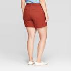 Women's Plus Size 5 Chino Shorts With Comfort Waistband - Ava & Viv Dark Brown